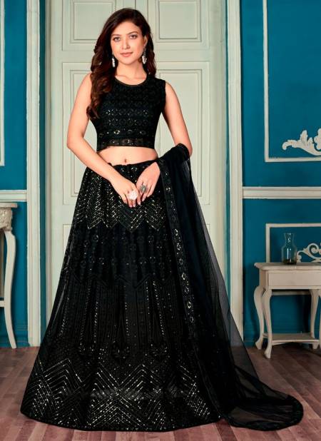 Black Colour VARNI ZEEYA NAFEESA New Latest Designer Fancy Festive Wear Net Lehenga Choli Collection 5001 Catalog